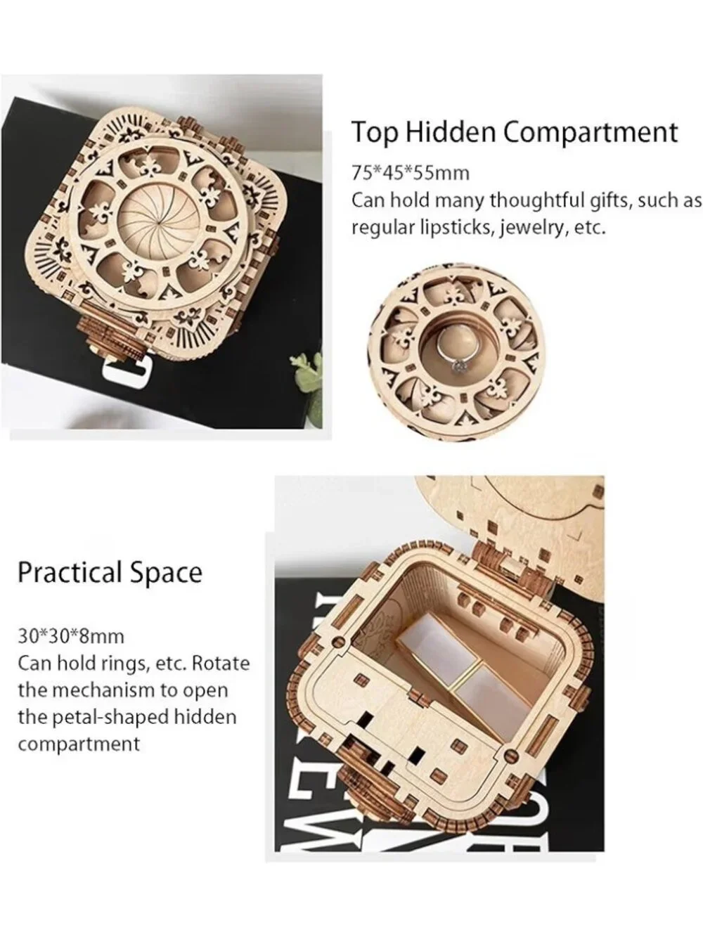 3D Adult 3D Puzzle Password Music Box for DIY Home Decor Gift Women Men 104pcs